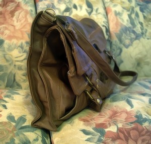 recycled leather bag